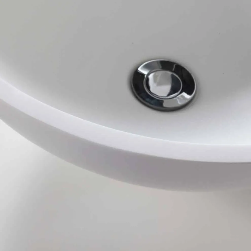 Rundes Aufsatzwaschbecken in Resin Optic White Finish - Circle