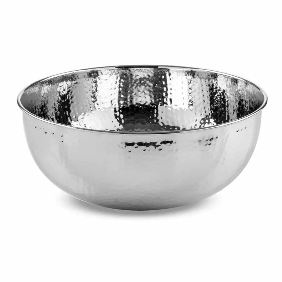 Rundes Aufsatzwaschbecken aus gehämmertem Chrommessing - Diamond