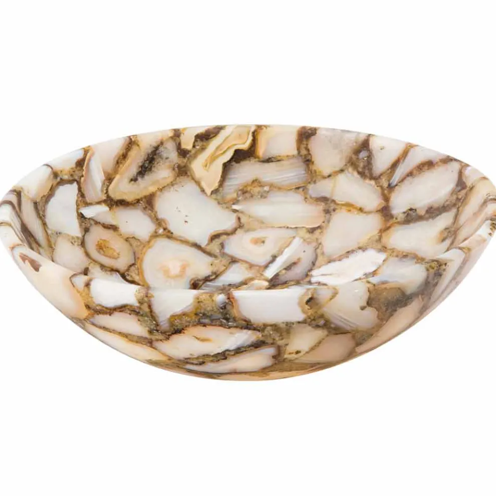 Rundes Design-Aufsatzwaschbecken aus Achat Stein Mila, Einzelstück