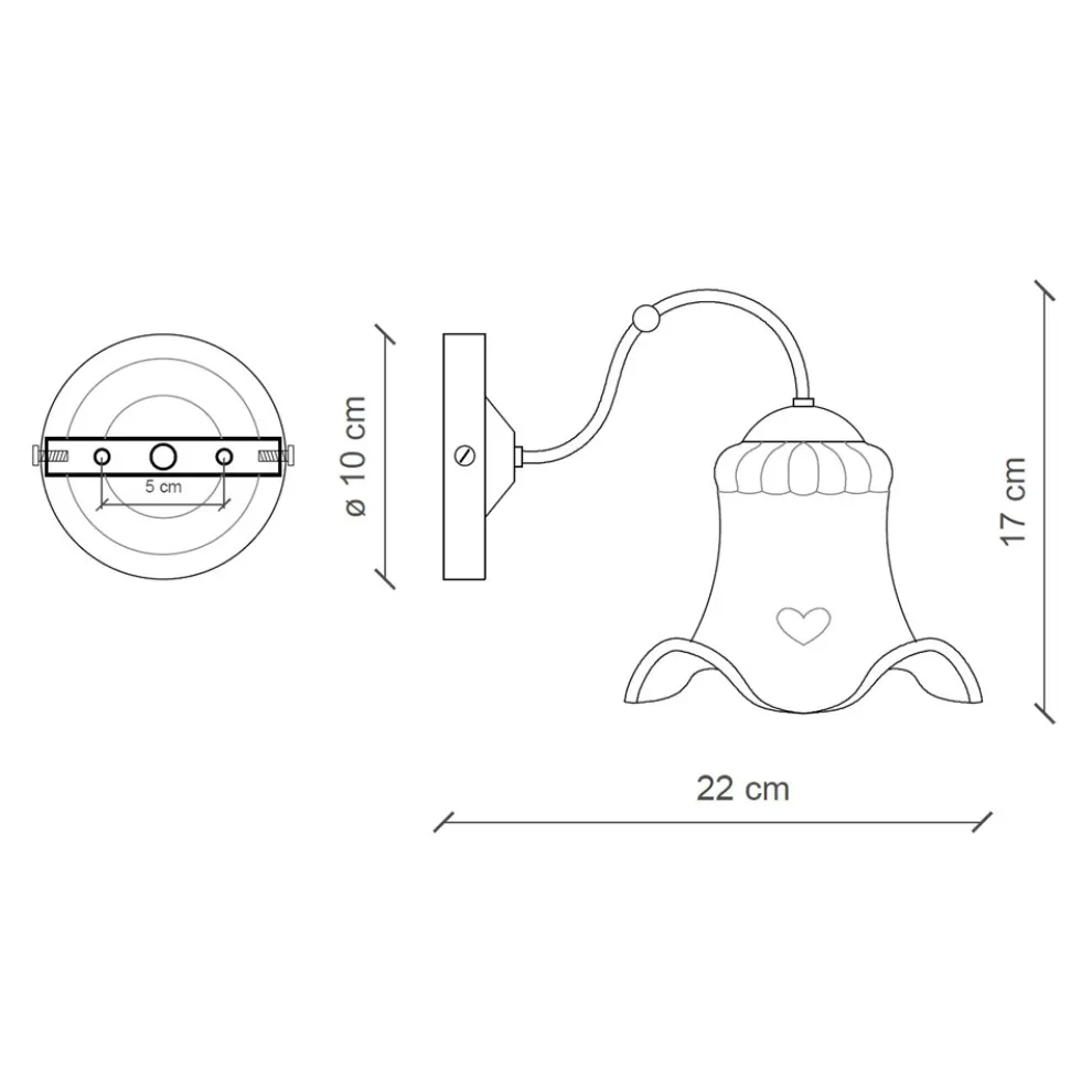 Rustikale Wandlampe aus Keramik Ferroluce Chieti