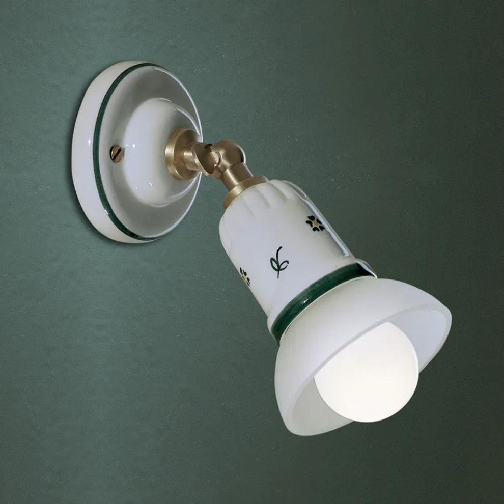 Rustikale Wandleuchte aus weißer Keramik von Ferroluce Treviso