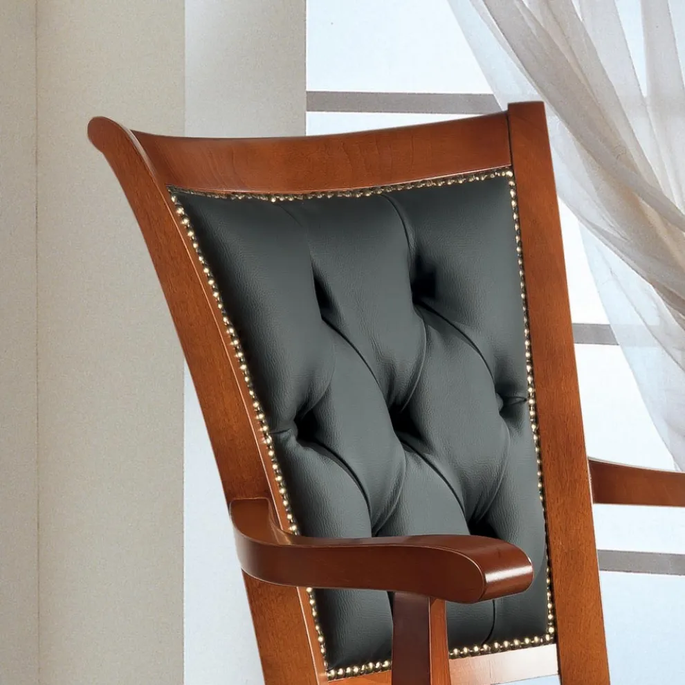 Drehsessel mit Bezug aus luxuriösem Kunstleder Made in Italy - Brigitte