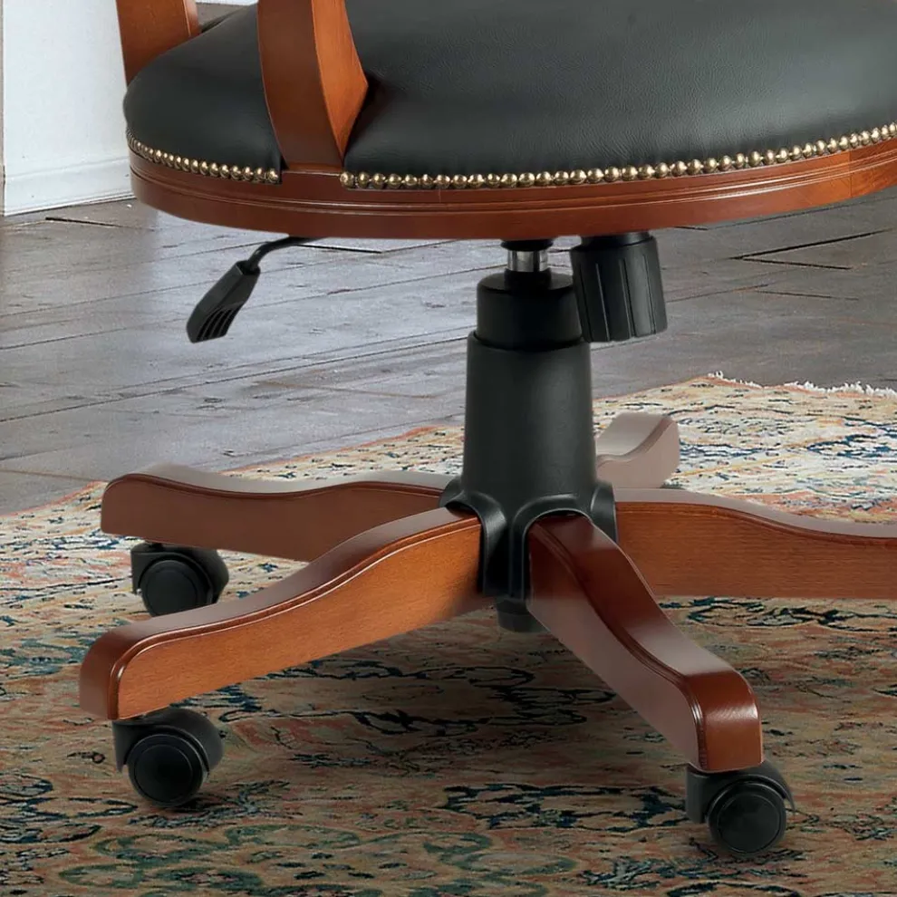 Drehsessel mit Bezug aus luxuriösem Kunstleder Made in Italy - Brigitte