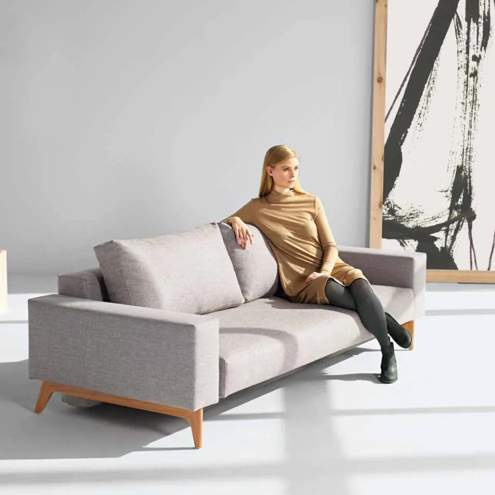 Schlafcouch im skandinavischen Stil grau Idun von Innovation