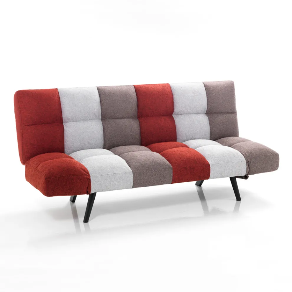 Schlafsofa aus mehrfarbigem, nicht abnehmbarem Stoff – Promezio