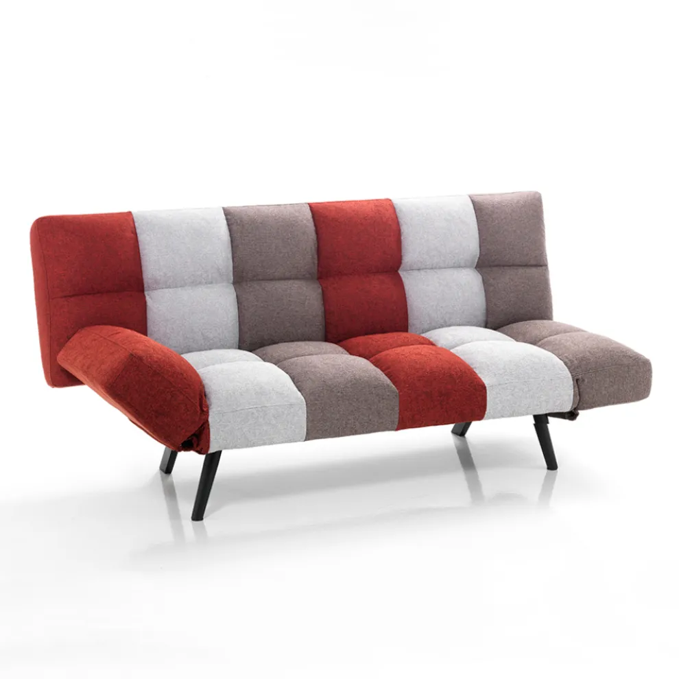 Schlafsofa aus mehrfarbigem, nicht abnehmbarem Stoff – Promezio