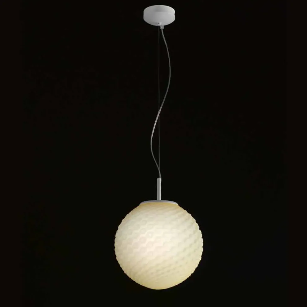 Selene Domino handgemachte Hängelampe, geblasenes Glas Ø27 H 27/140cm