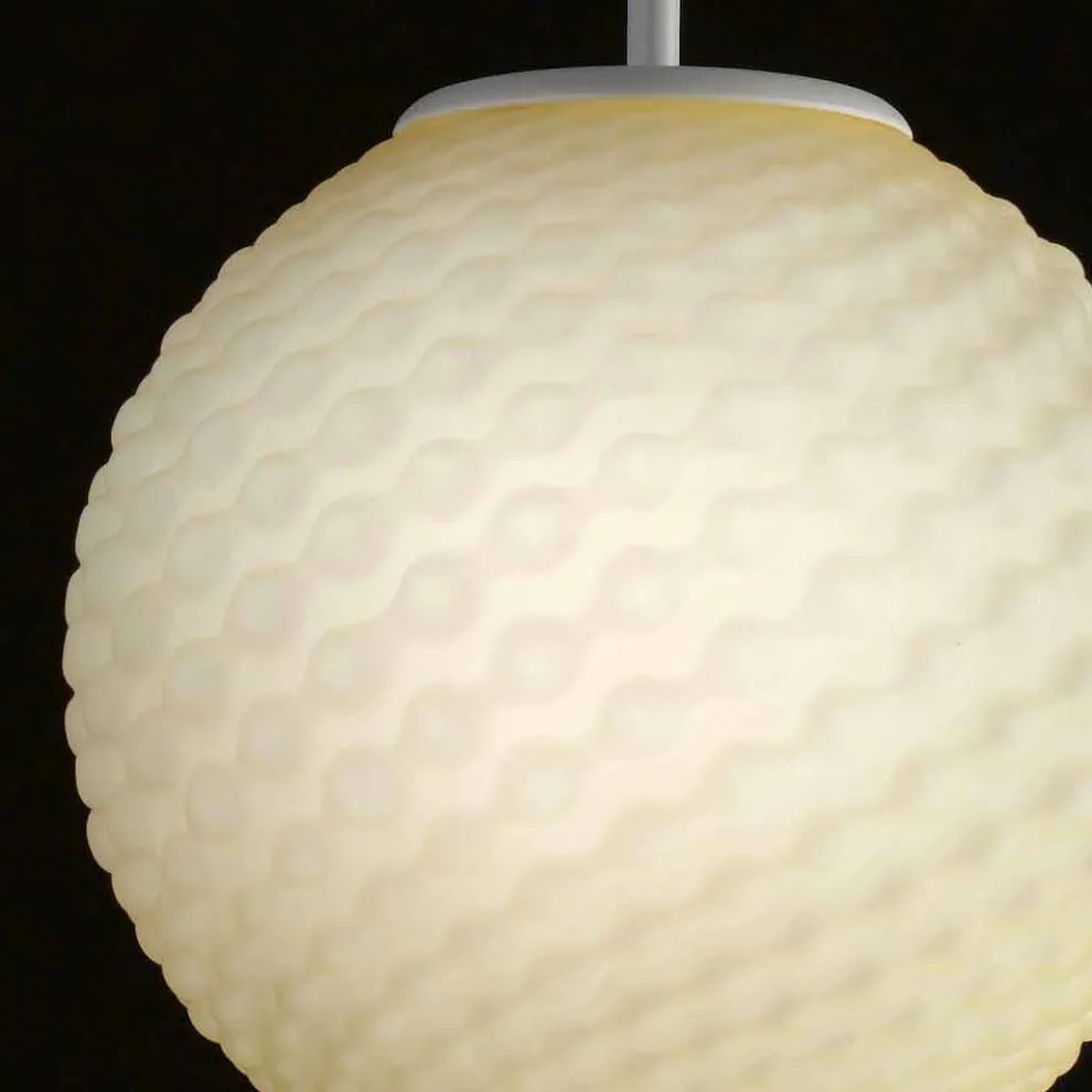 Selene Domino handgemachte Hängelampe, geblasenes Glas Ø27 H 27/140cm
