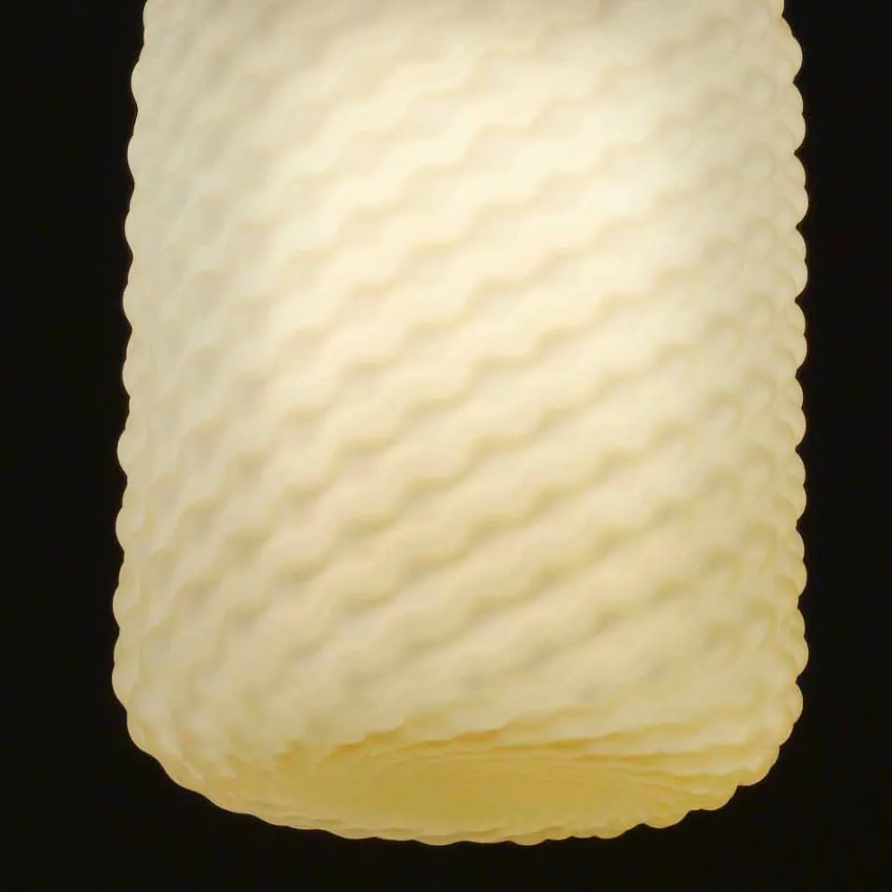 Selene Domino Hängelampe aus geblasenem Glas, Ø21 H 27/140 cm