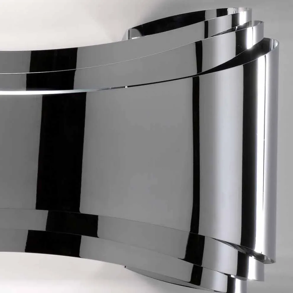 Selene Ionica Wandleucht aus Glas und Stahl, 30x10H16cm, made in Italy