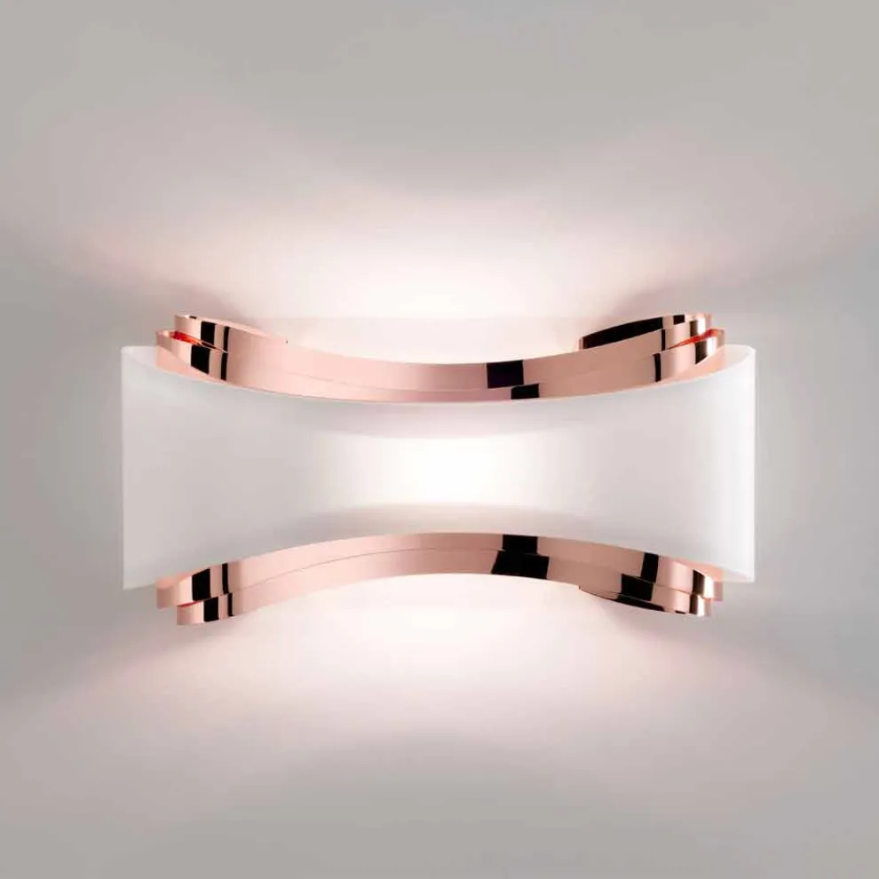 Selene Ionica Wanleuchter aus Stahl und Glas,32x10H16cm, made in Italy