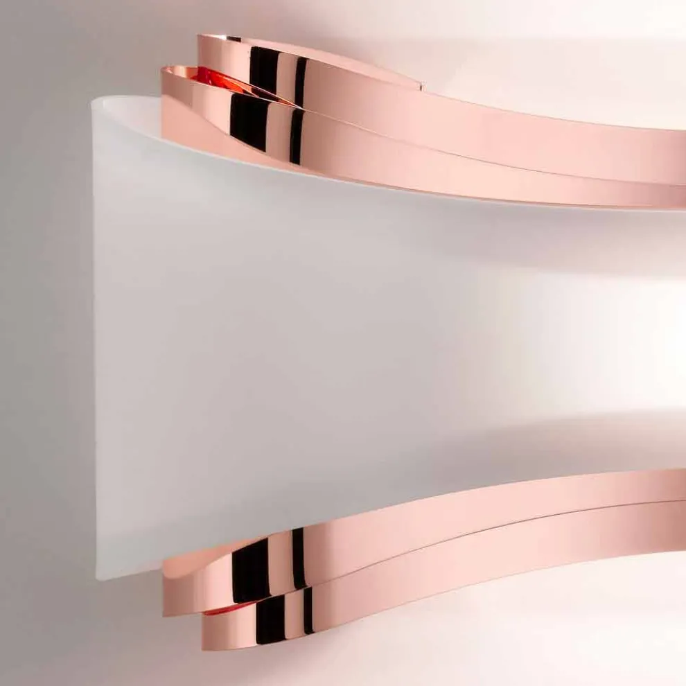 Selene Ionica Wanleuchter aus Stahl und Glas,32x10H16cm, made in Italy