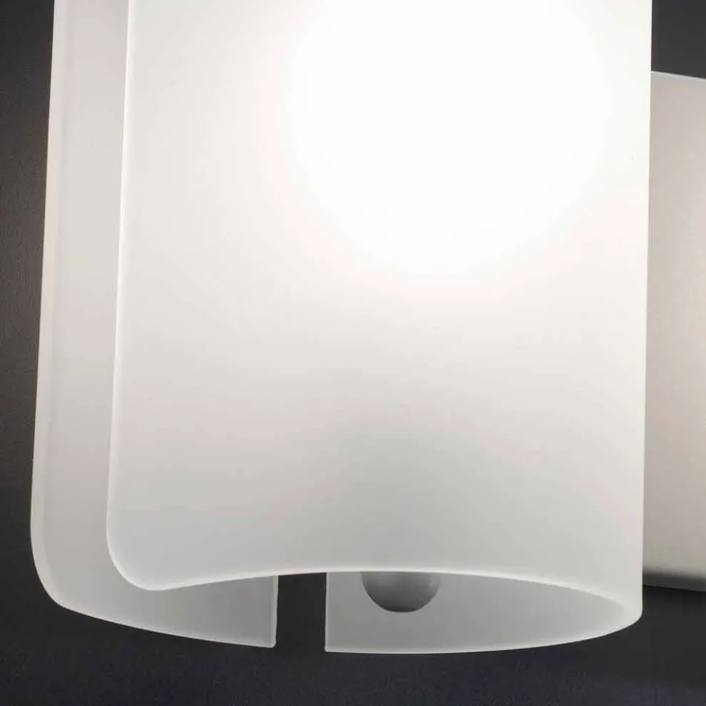 Selene Papiro Wandleuchter aus satiniertem Kristall 34x14 H25cm, Italy