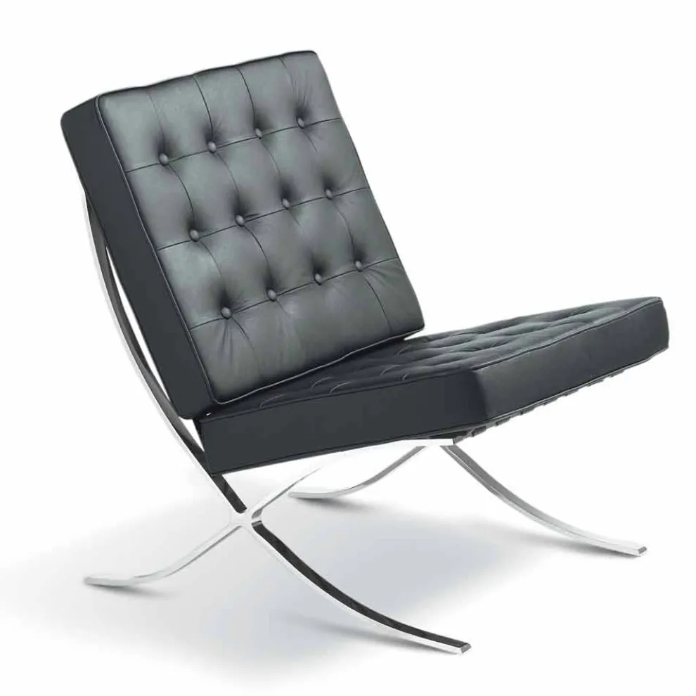 Sessel aus Kunstleder mit verchromten Gestell Morella