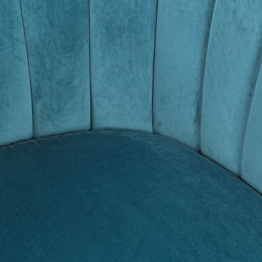 Sessel aus Stahl und grauem oder blauem Samt Skandinavisches Design - Hilary