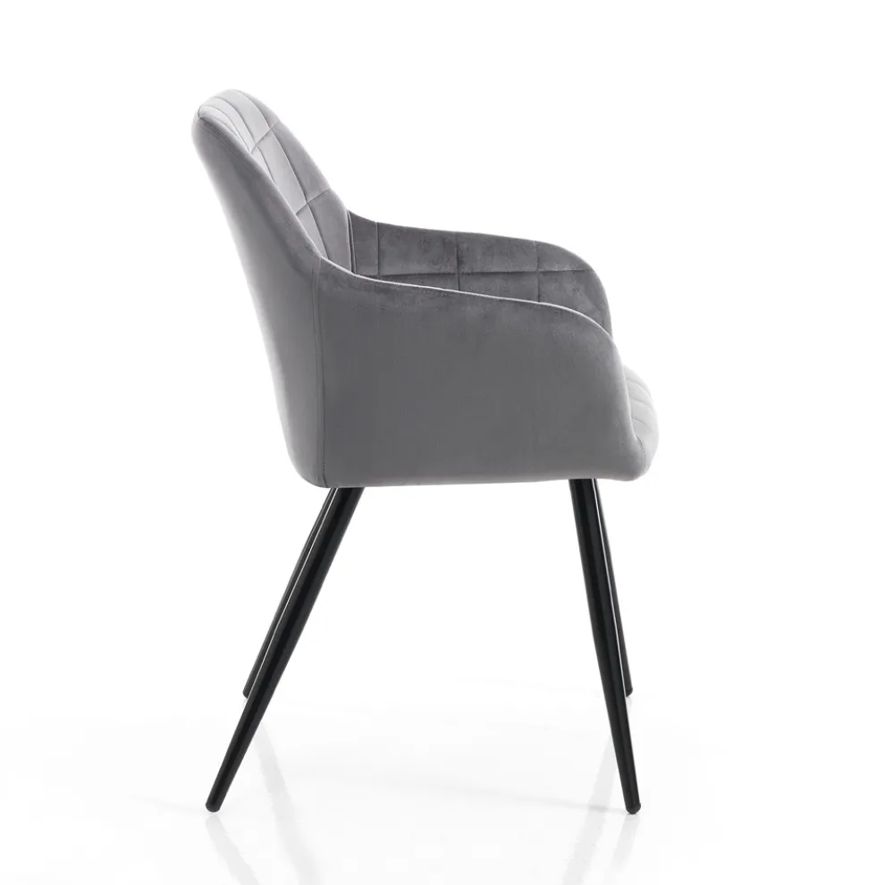 Set mit 2 Stühlen aus Stoff mit Samteffekt – Plutonium