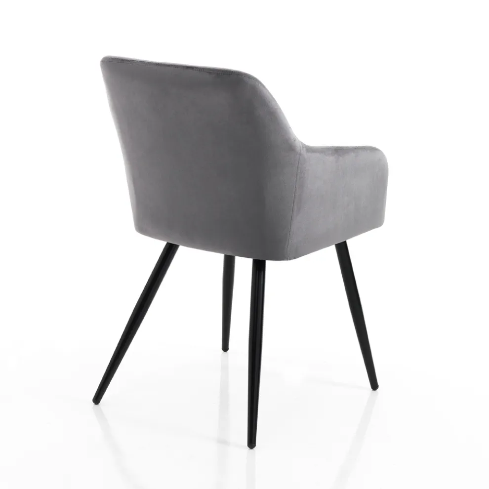 Set mit 2 Stühlen aus Stoff mit Samteffekt – Plutonium