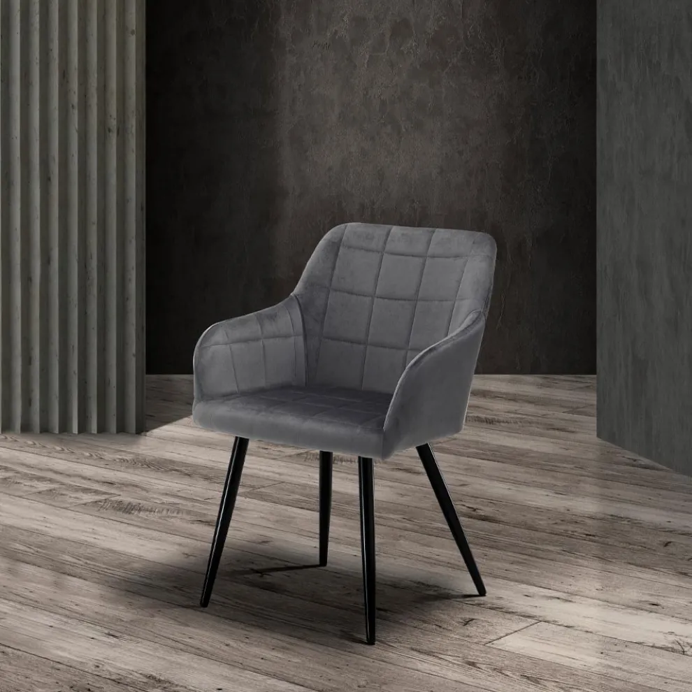 Set mit 2 Stühlen aus Stoff mit Samteffekt – Plutonium