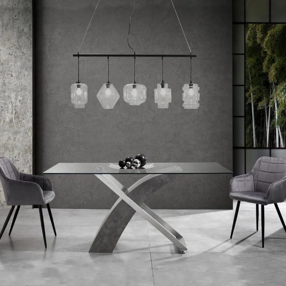 Set mit 2 Stühlen aus Stoff mit Samteffekt – Plutonium