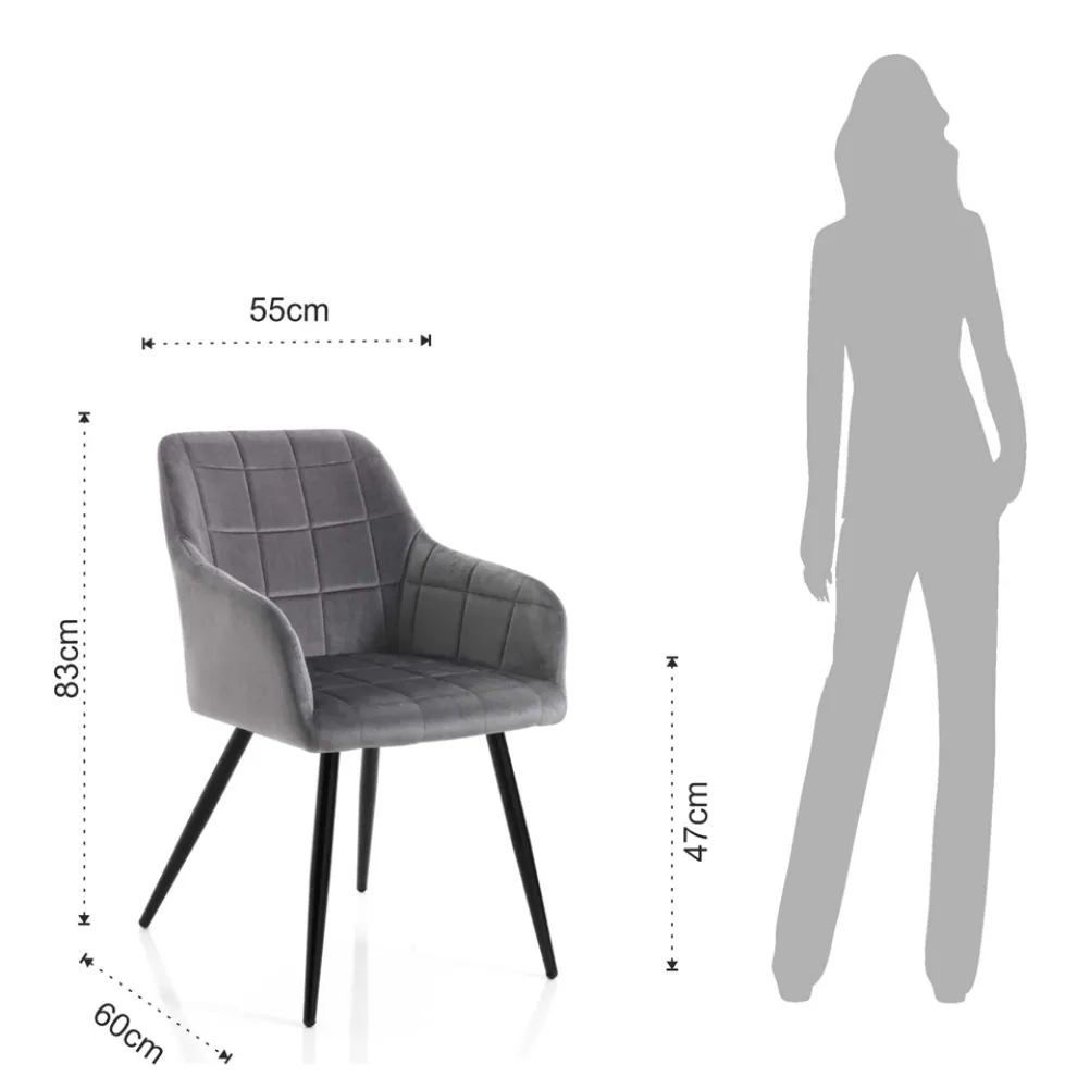 Set mit 2 Stühlen aus Stoff mit Samteffekt – Plutonium