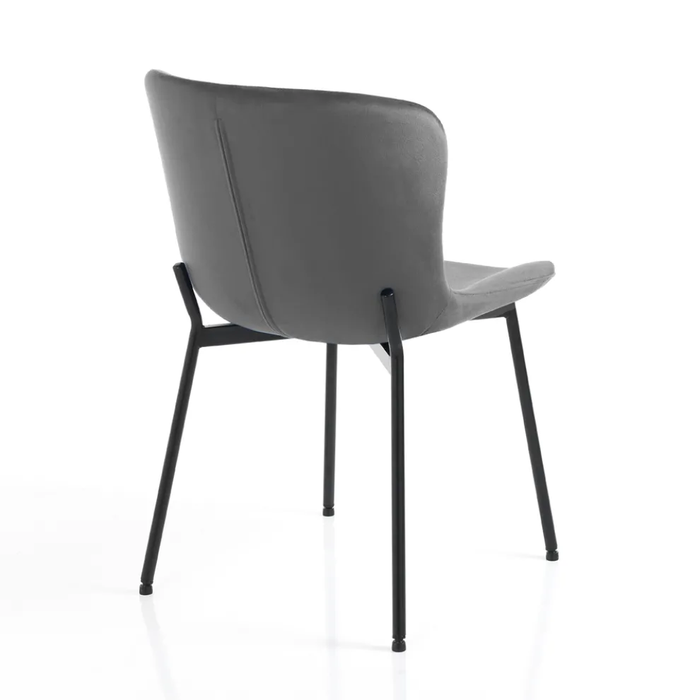 Set mit 4 Stoffstühlen und neigbaren Füßen – Dentice