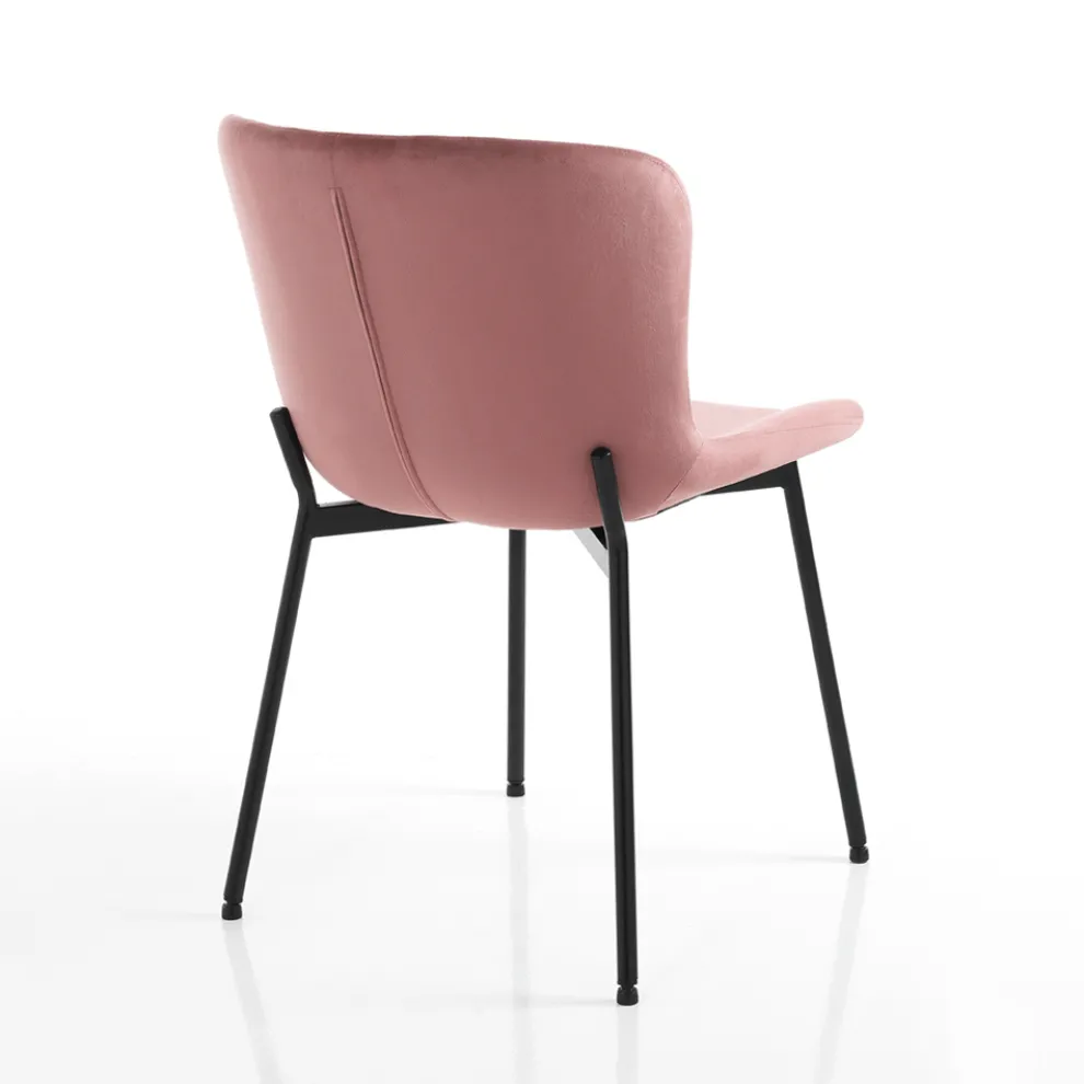 Set mit 4 Stoffstühlen und neigbaren Füßen – Dentice