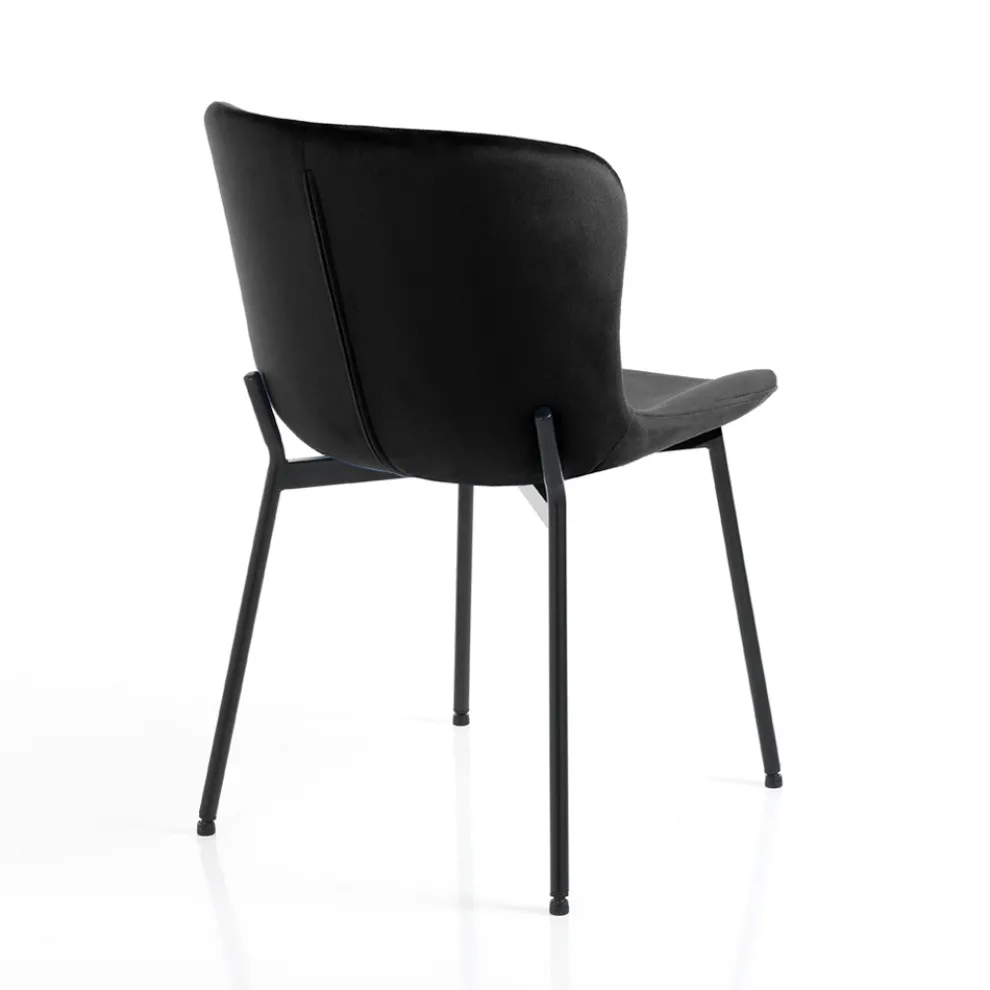 Set mit 4 Stoffstühlen und neigbaren Füßen – Dentice