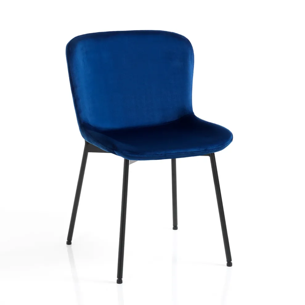 Set mit 4 Stoffstühlen und neigbaren Füßen – Dentice