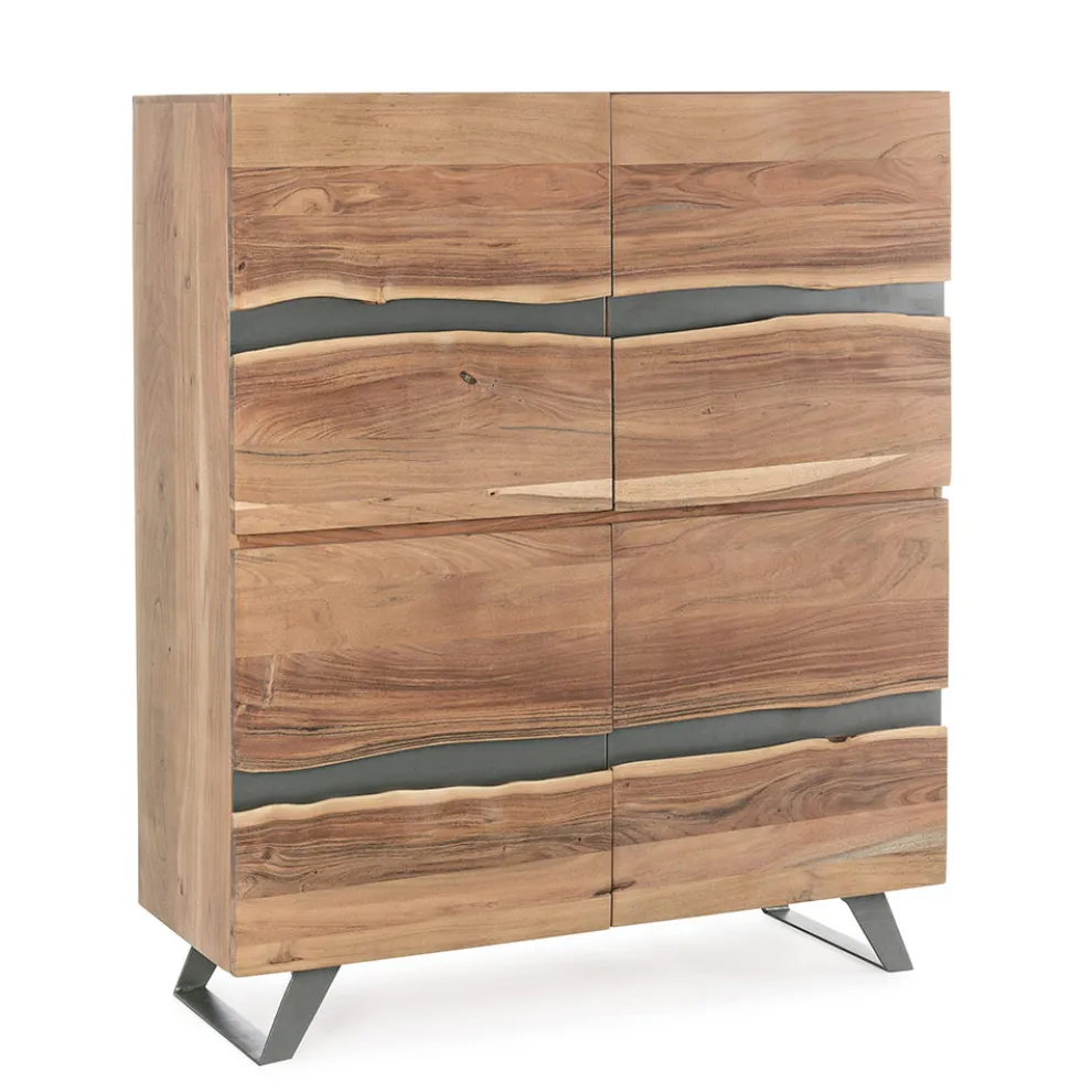 Sideboard 4 Türen Akazienholz Naturalistic Homemotion - Maramero
