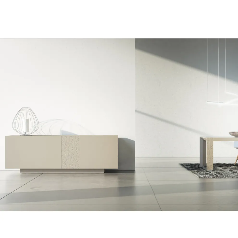 Sideboard aus MDF mit Sockel und verzierter Tür Made in Italy - Deodara