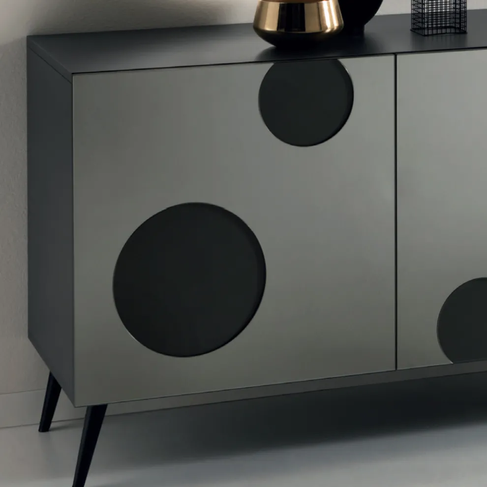 Sideboard aus Melaminholz mit 3 Spiegeltüren Made in Italy - Lucinda