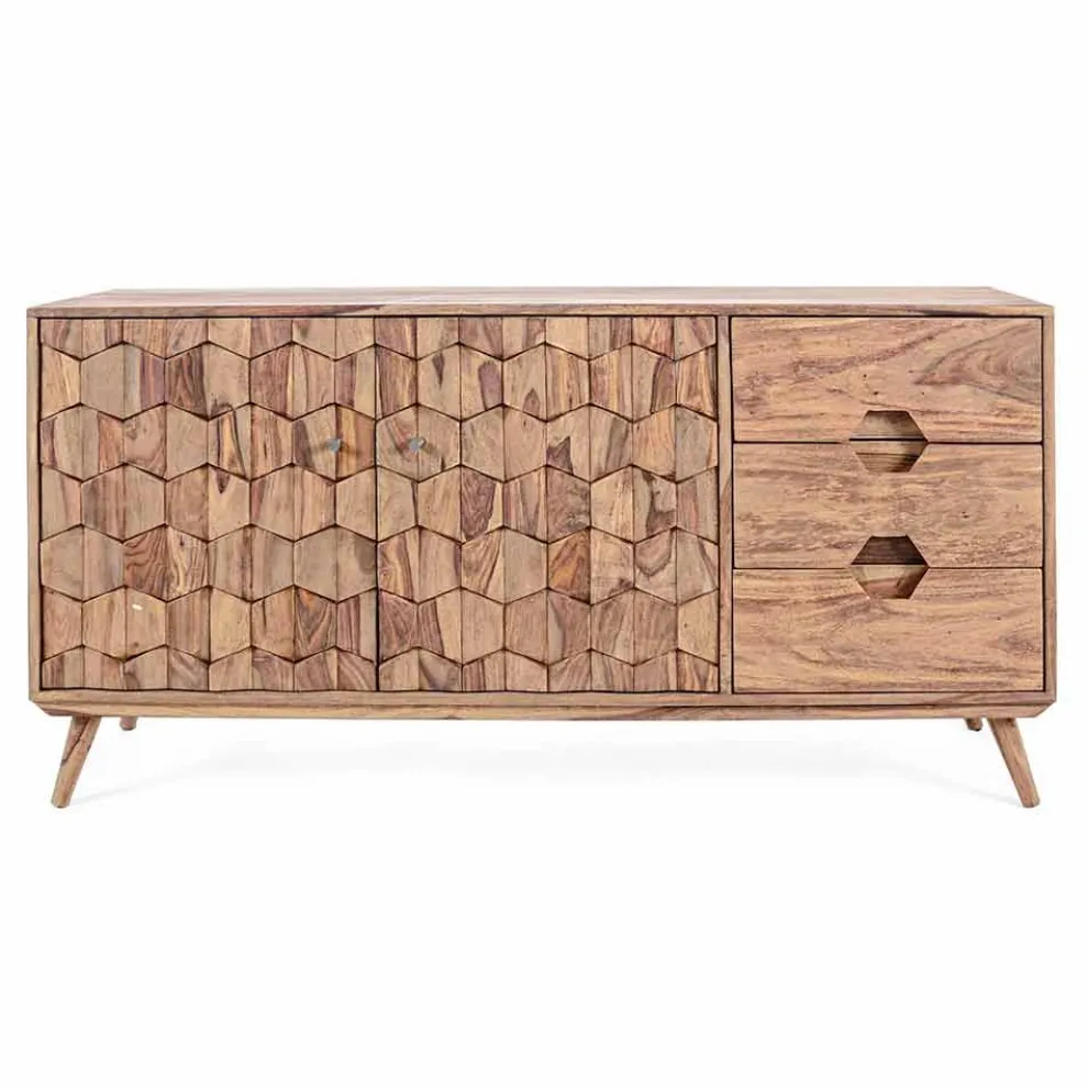 Sideboard aus Naturholz mit Türen und Schubladen Homemotion - Ventador