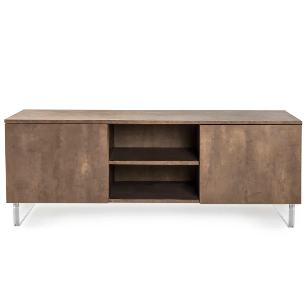 Sideboard mit 2 Türen und 2 zentralen offenen Fächern aus Melamin, hergestellt in Italien – Minnie