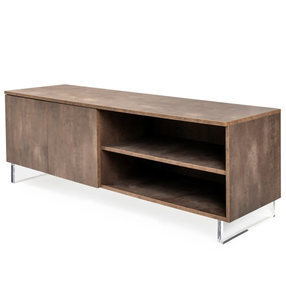Sideboard mit 2 Türen und 2 seitlich offenen Fächern aus Melamin, hergestellt in Italien – Maus