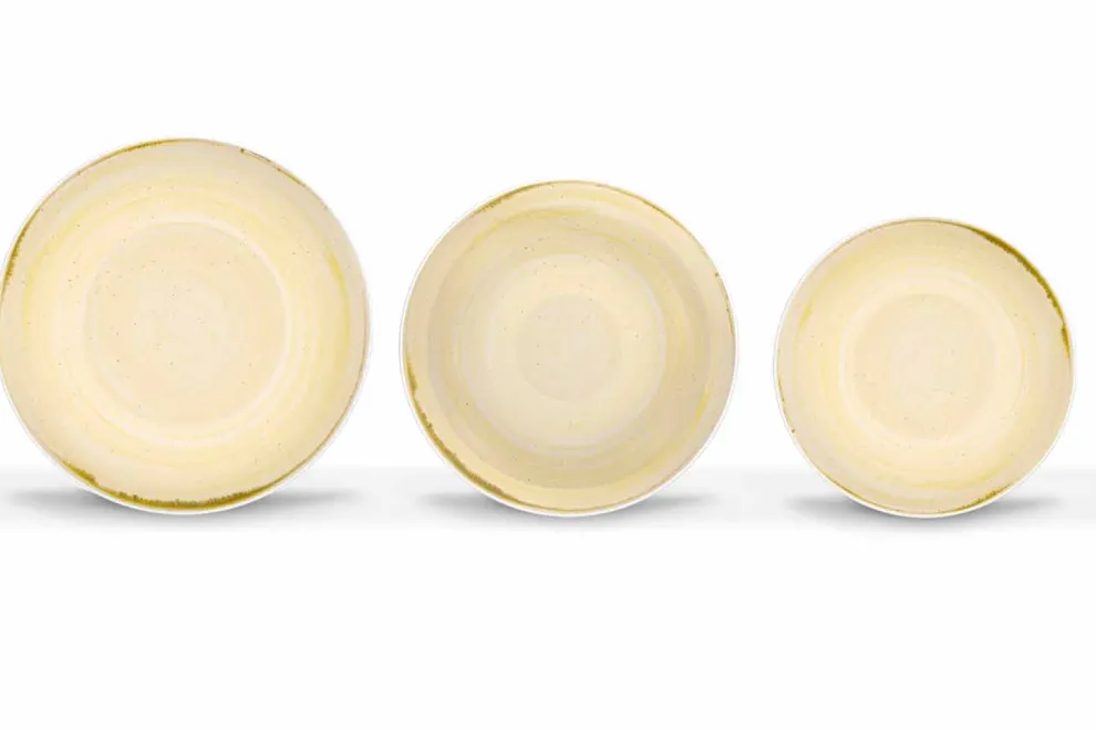 18 Stück Porzellan farbiger und moderner Teller Teller Service - Rurolo