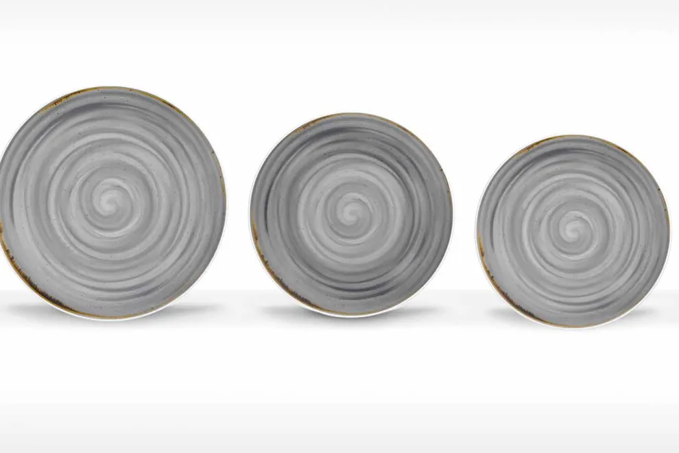 18 Stück Porzellan farbiger und moderner Teller Teller Service - Rurolo