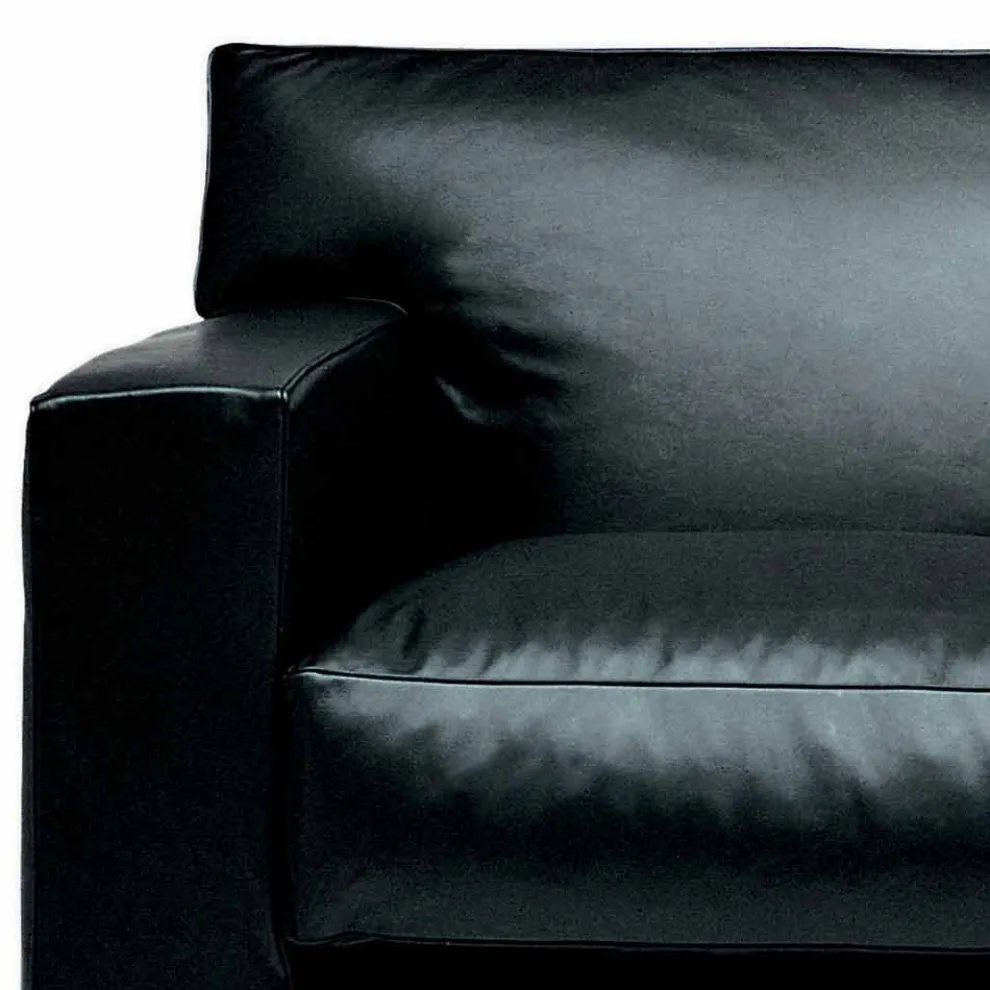 2-Sitzer Ledersofa mit Füßen aus Nussbaumholz Made in Italy - Alessandria