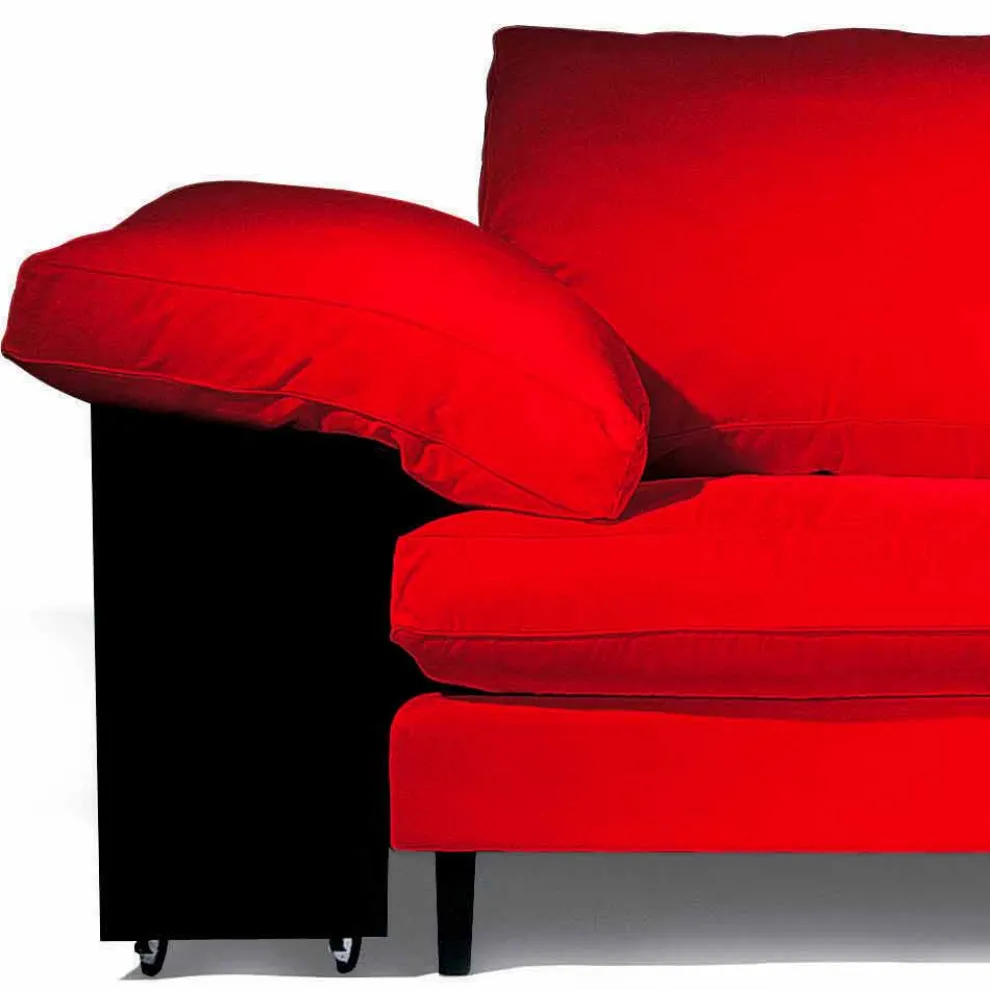 2-Sitzer-Sofa aus Baumwolle mit Seitenwürfeln aus Mdf Made in Italy - Damaskus