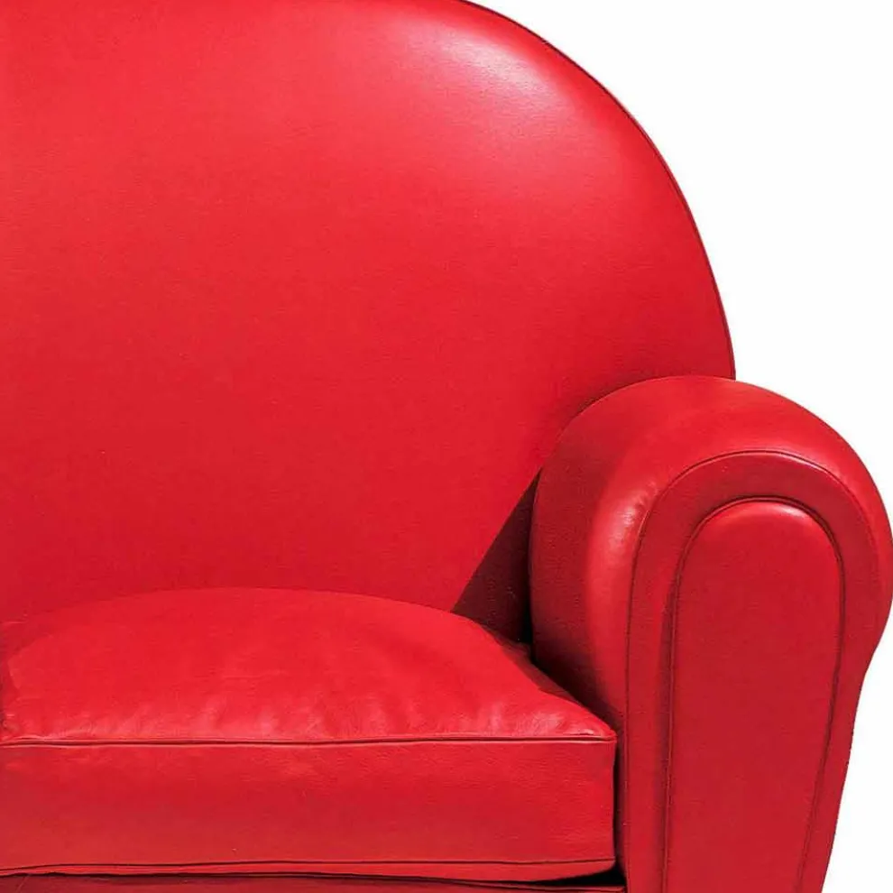 2-Sitzer-Sofa mit Lederbezug und lackierten Füßen Made in Italy - Pegolo