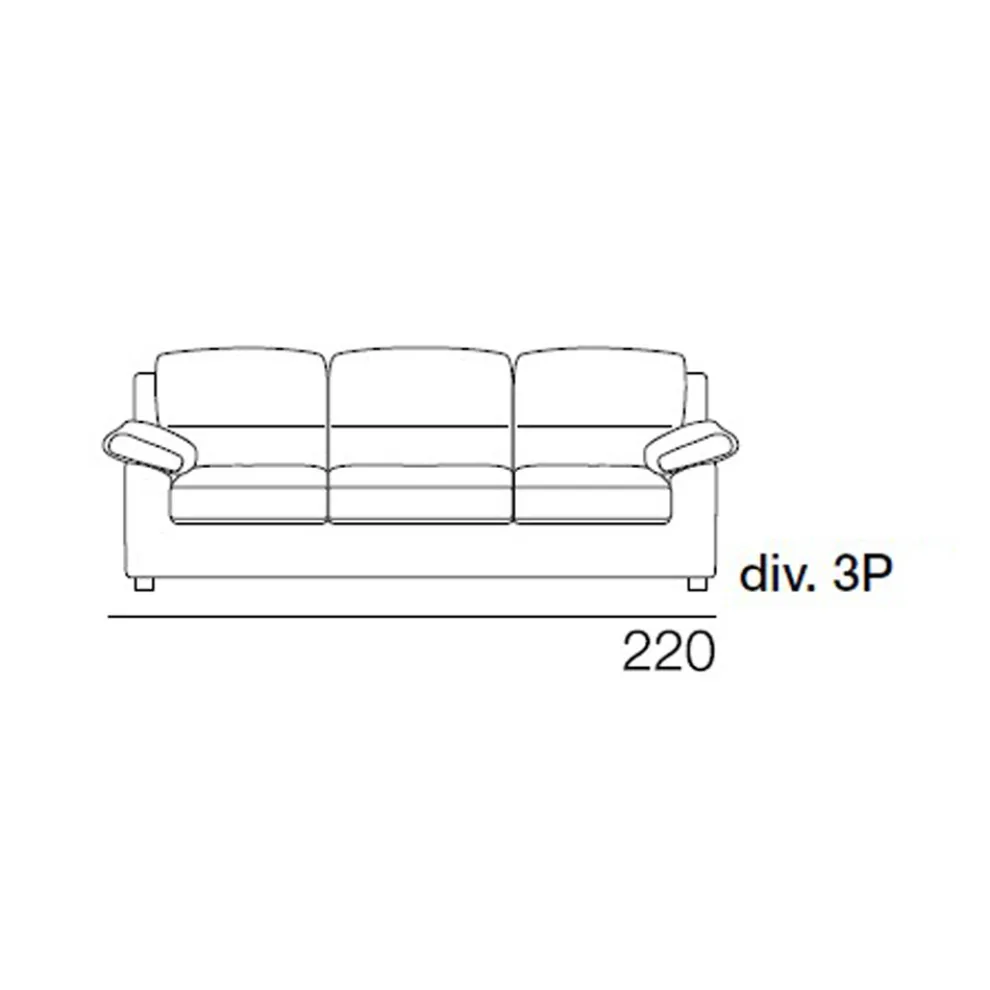 3-Sitzer-Sofa mit umkehrbarem Hocker aus Stoff Made in Italy - Budapest