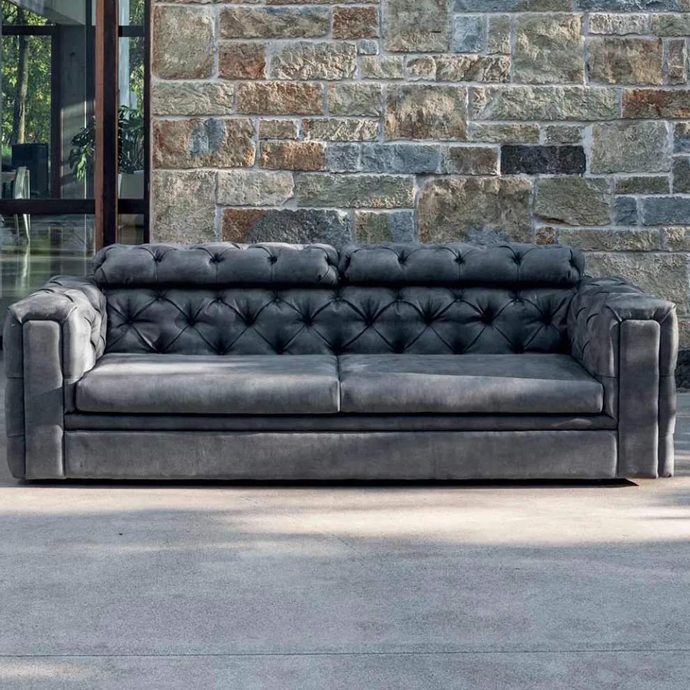 2-Sitzer-Wohnzimmersofa mit verstellbarer Kopfstütze Made in Italy - Unleashed