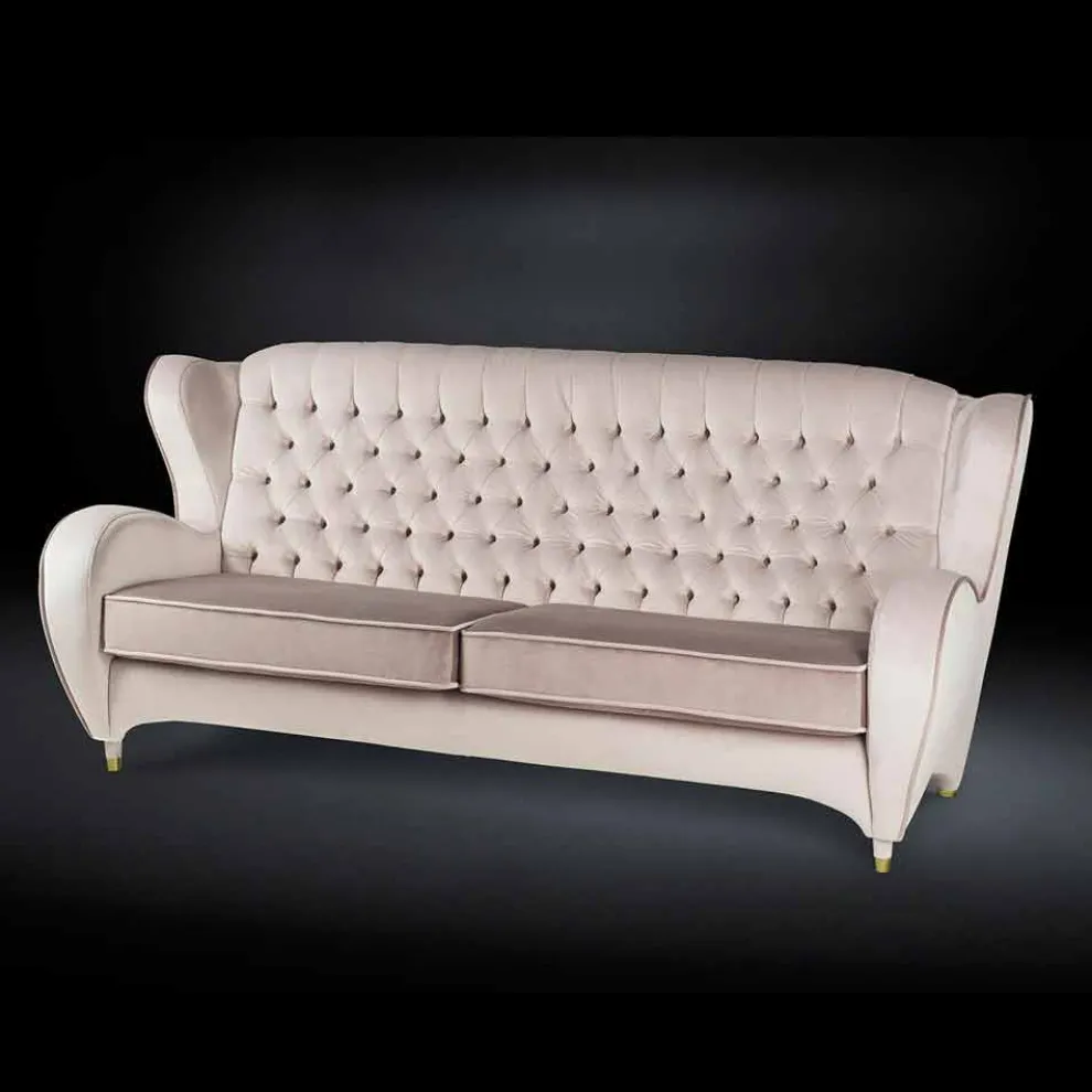 Sofa aus Samt mit Capitonnè Dekor New Classic Schinke