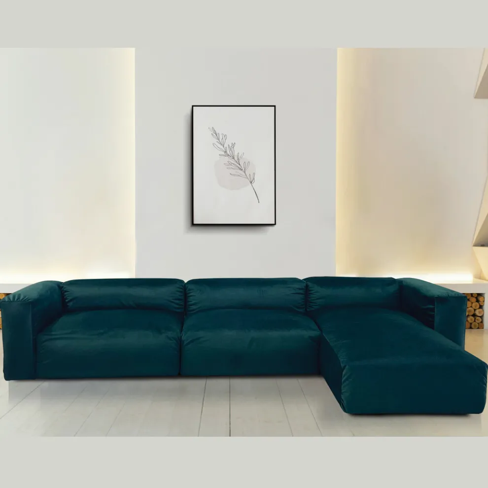 Sofa mit Innenhalbinsel aus expandiertem Polyurethan - Buffo