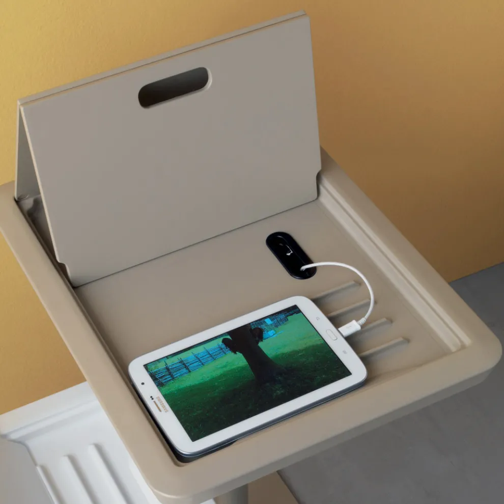 Sofa-Beistelltisch Metall und PVC höhenverstellbar für Tablet - Tekniko