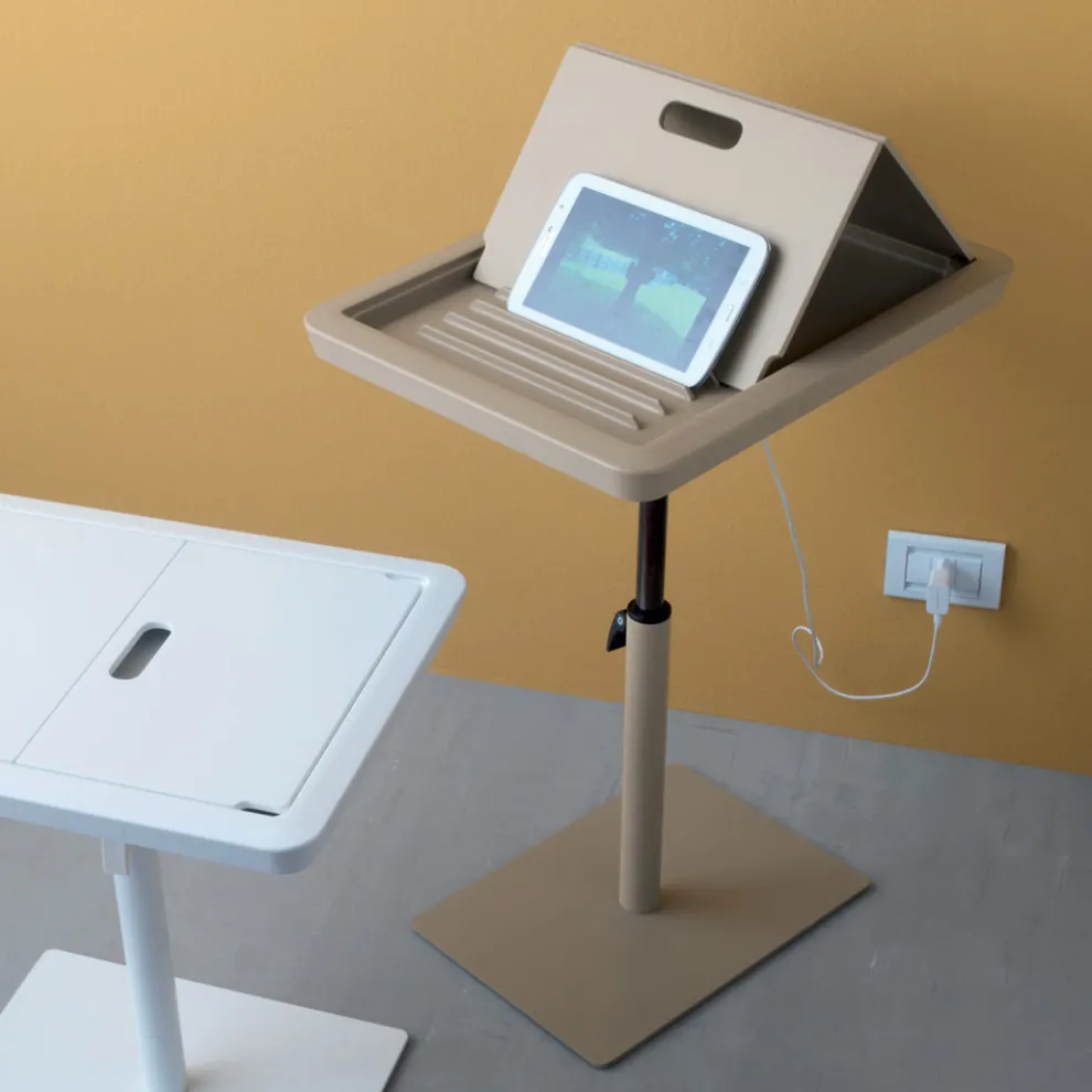 Sofa-Beistelltisch Metall und PVC höhenverstellbar für Tablet - Tekniko