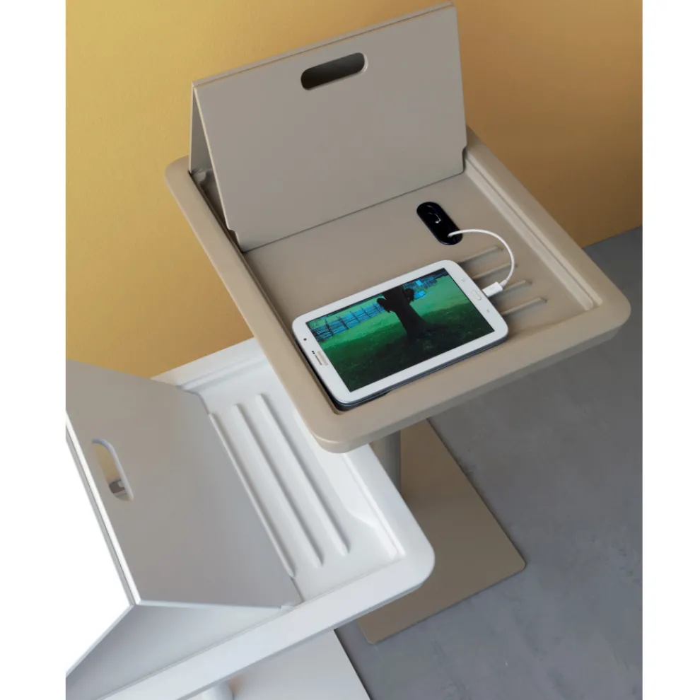 Sofa-Beistelltisch Metall und PVC höhenverstellbar für Tablet - Tekniko