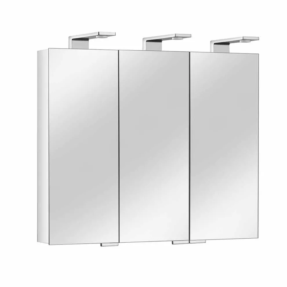 Spiegelbehälter mit 3 Kristalltüren und 3 LED-Lichtern, Precious - Maxi