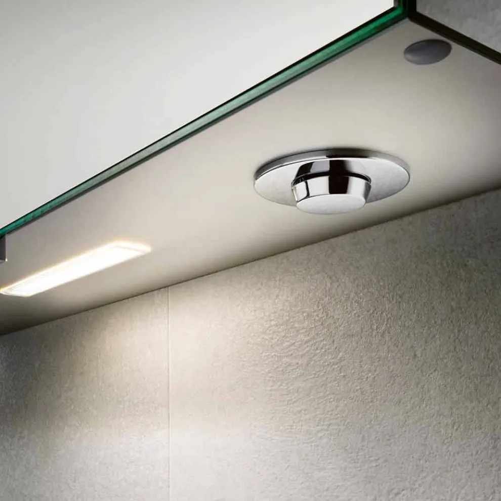 Spiegelbehälter mit Flügeltür und LED-Beleuchtung, hohe Qualität - Alfio