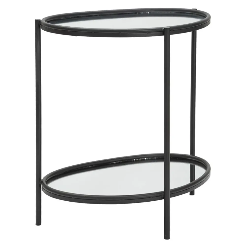 Spiegel-Couchtisch mit schwarzer Eisenstruktur - Archimede