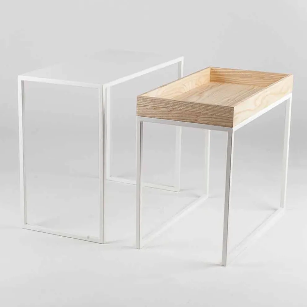 Stahl Couchtisch mit Aschenbecher Made in Italy - Spitze